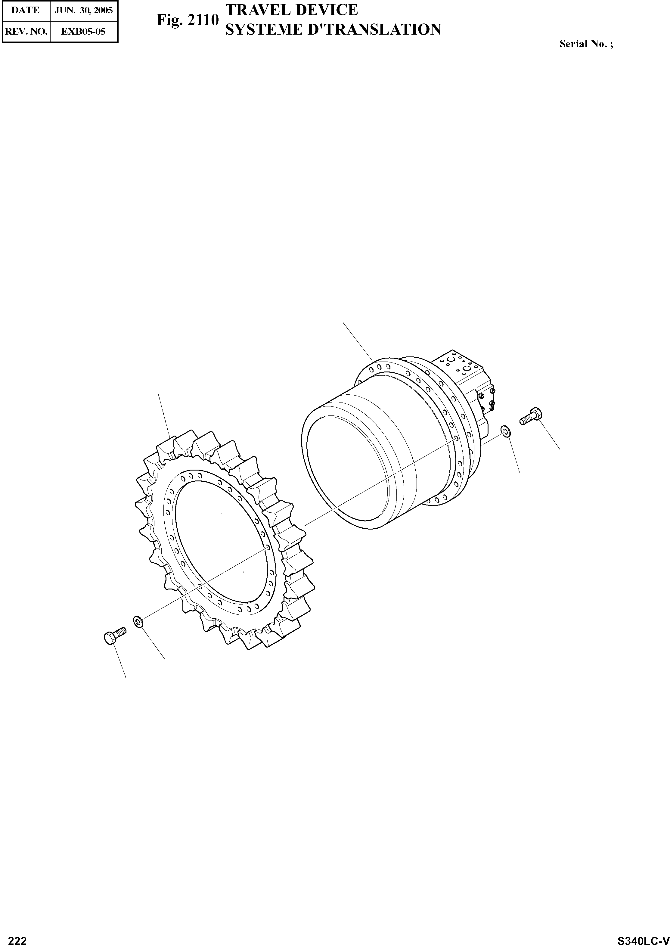 108-00018 Звёздочка DOOSAN S290LC-V, S330-LC-V, S340LC-V, DH300 (23/24/450) 2108-1038 HOSENDA (JH)