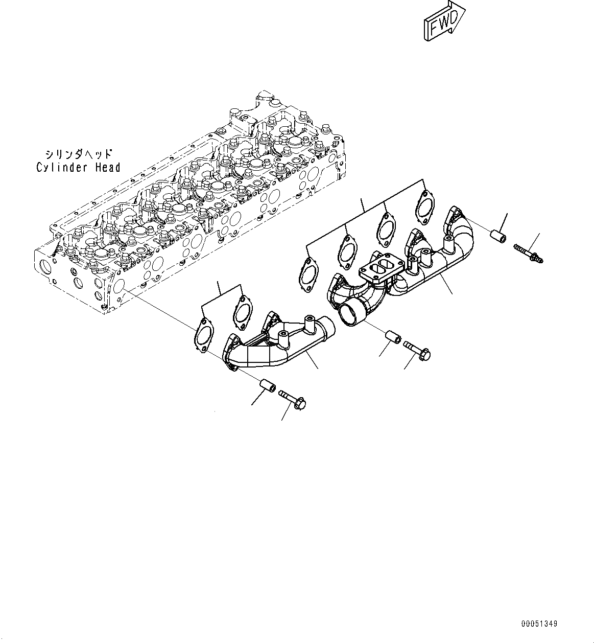 6745-11-5170 Болт М10х1,5х65 выпуск.коллектора KOMATSU
