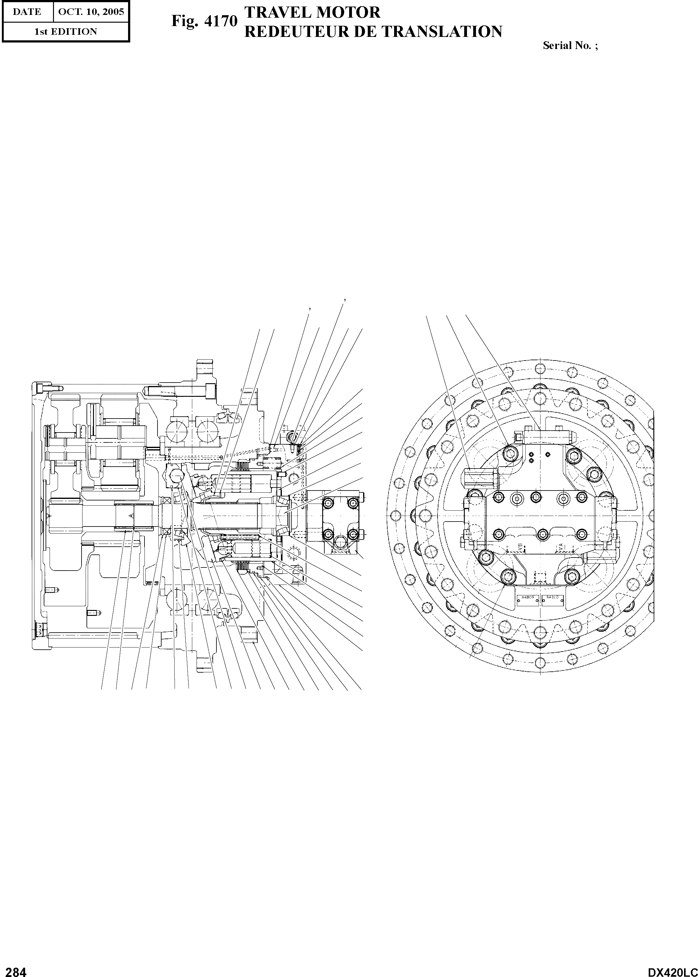 K9000982 Пластина прижимная гидромотора хода DOOSAN SOLAR DX420 ITRITA