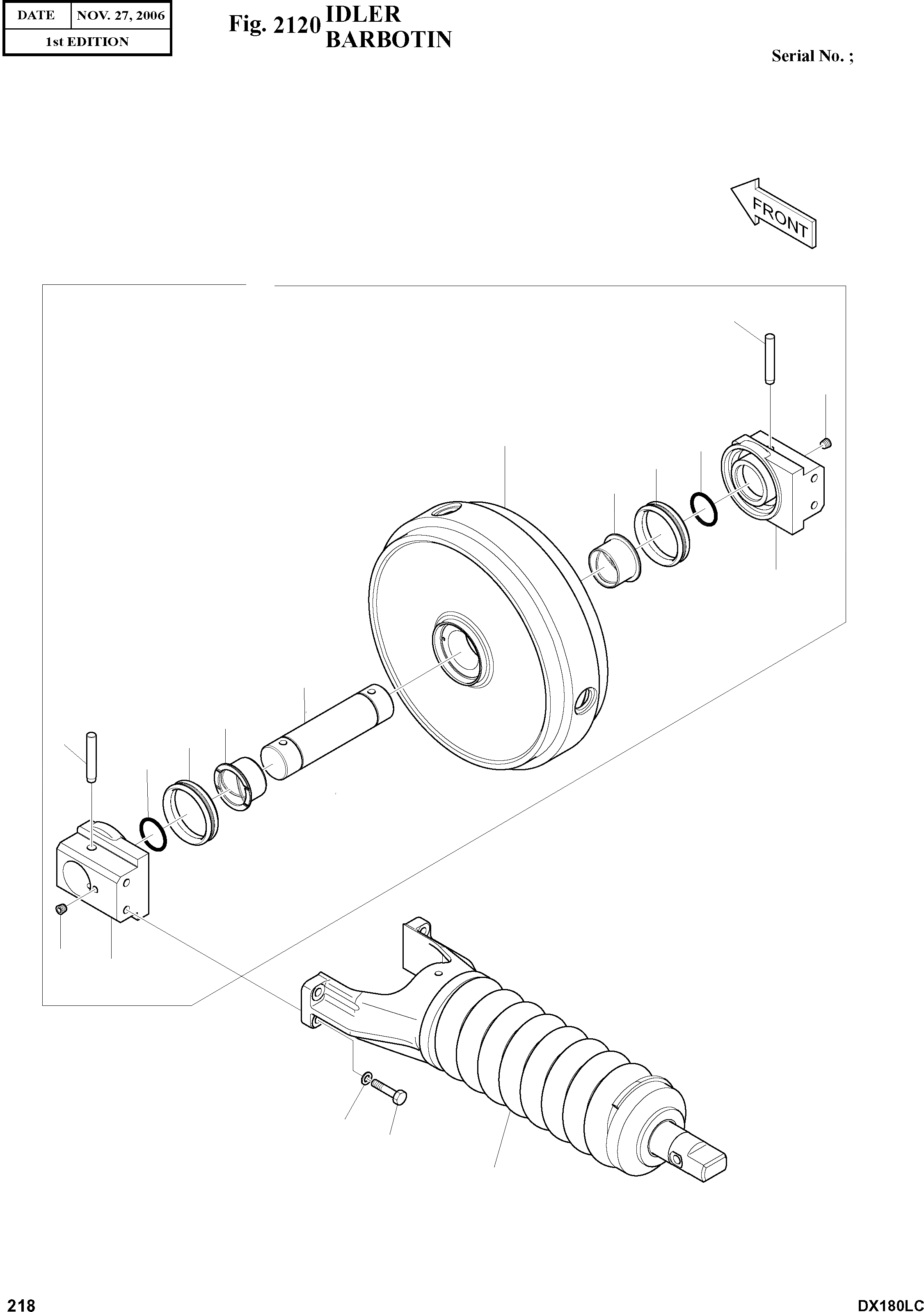 K1011588B Колесо направляющее DX180LC Develon