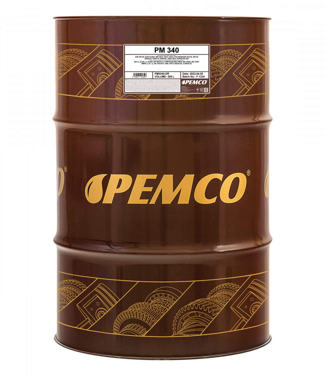 PM0340-DR Масло моторное 340 SAE 5W-40 (208литр) PEMCO