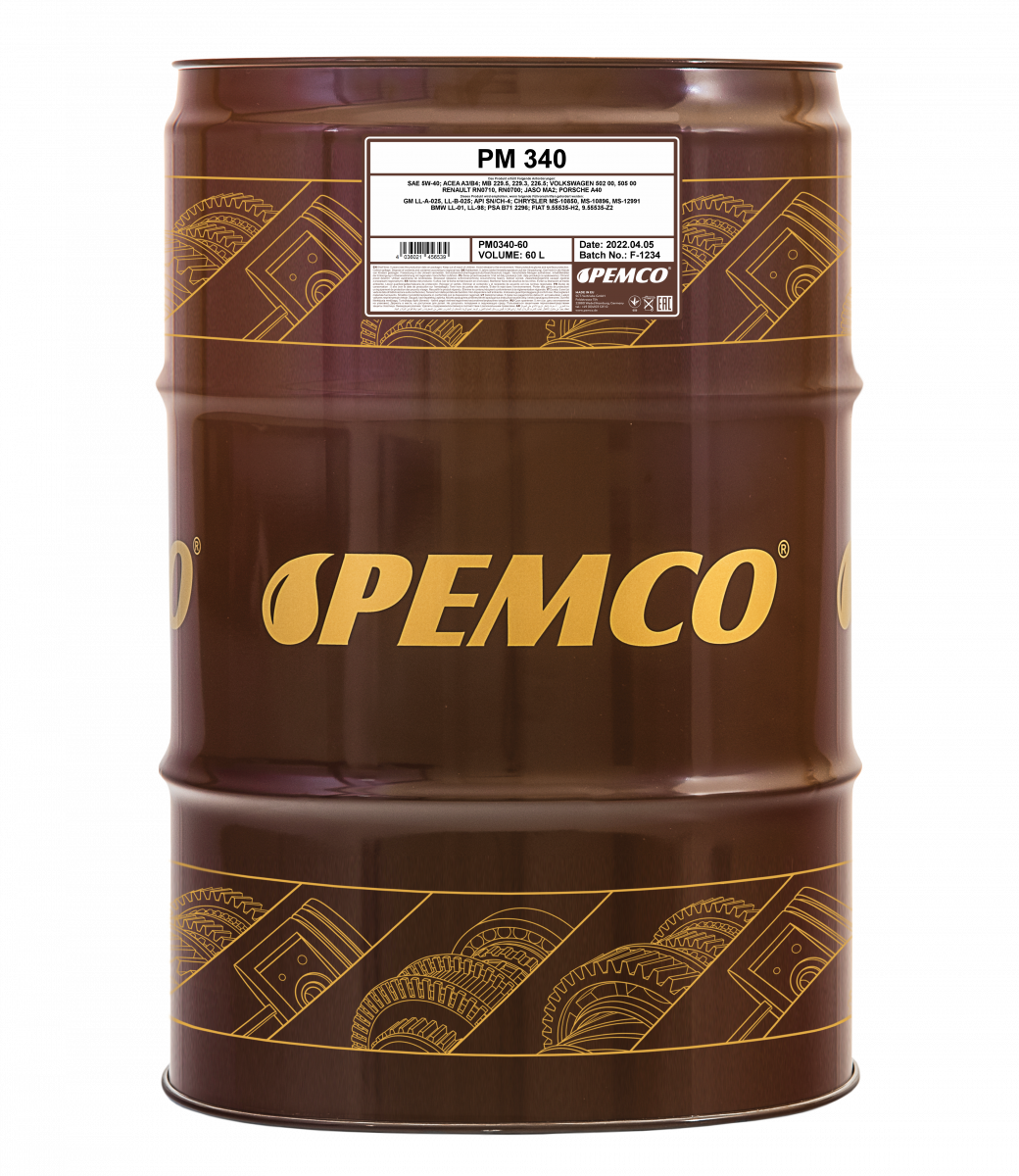 PM0340-60 Масло моторное 340 SAE 5W-40 (60литр) PEMCO